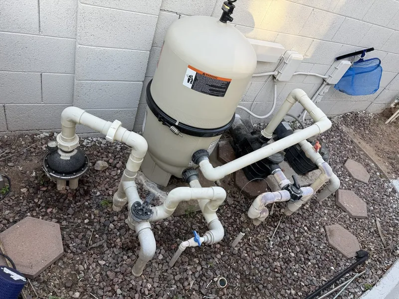 Pool filtration system and pump equipment maintained by Mainline Pool Co