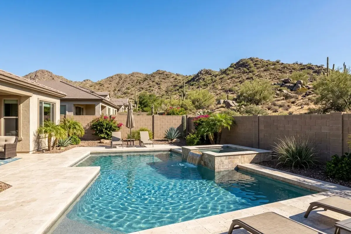 Backyard pool in North Phoenix
