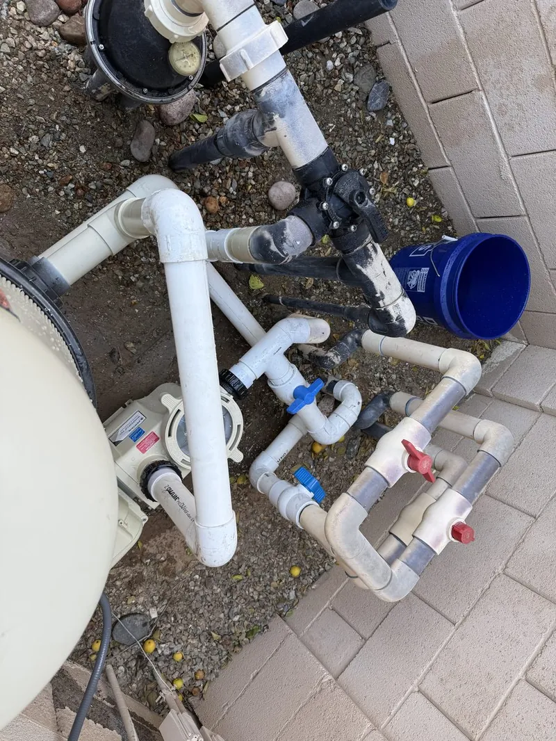 Pool filter and plumbing equipment serviced by Mainline Pool Co